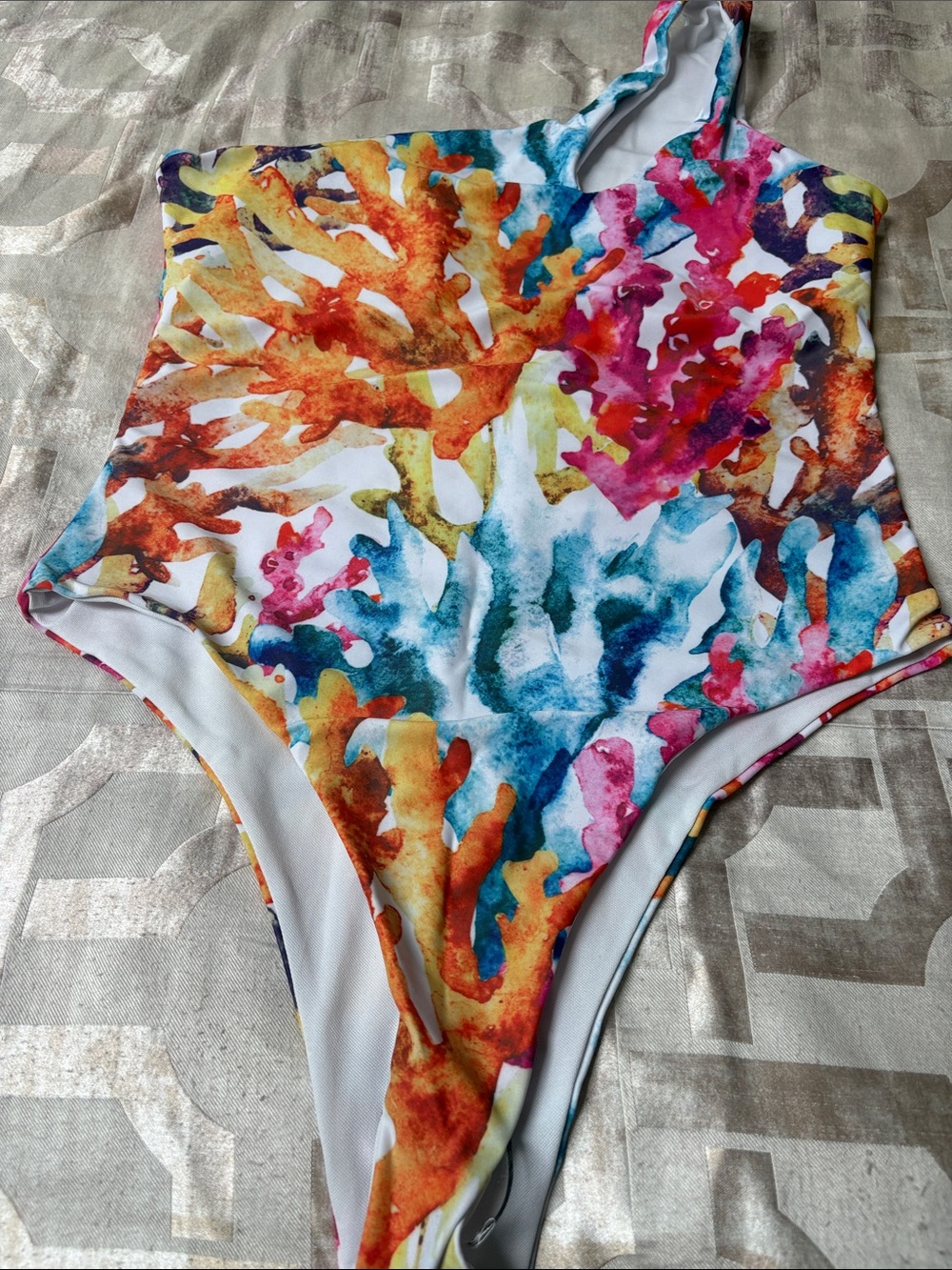 SHEIN Multicolor Coral Reef One-Piece Swimsuit